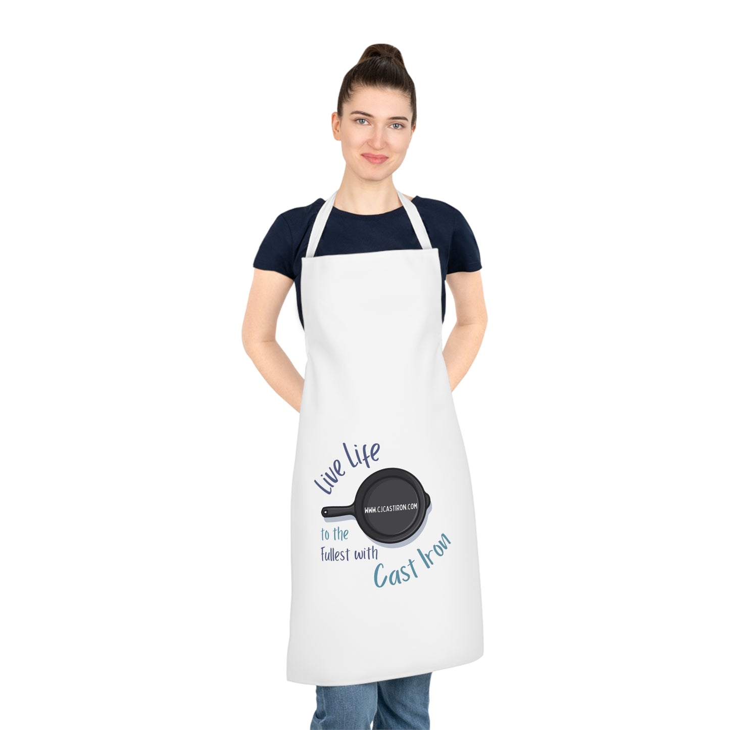 "Live Life to the Fullest with Cast Iron" Adult Apron