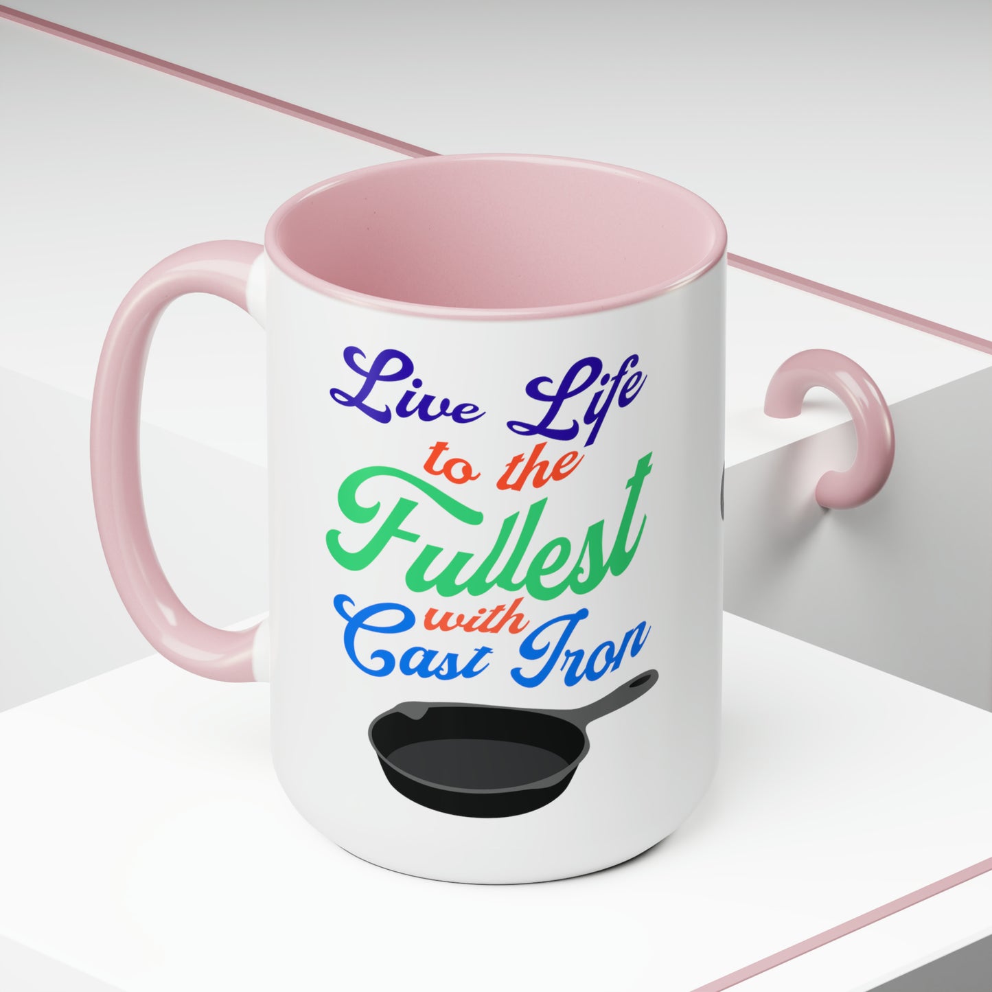 Live Life Colorful Text Mug 15 oz
