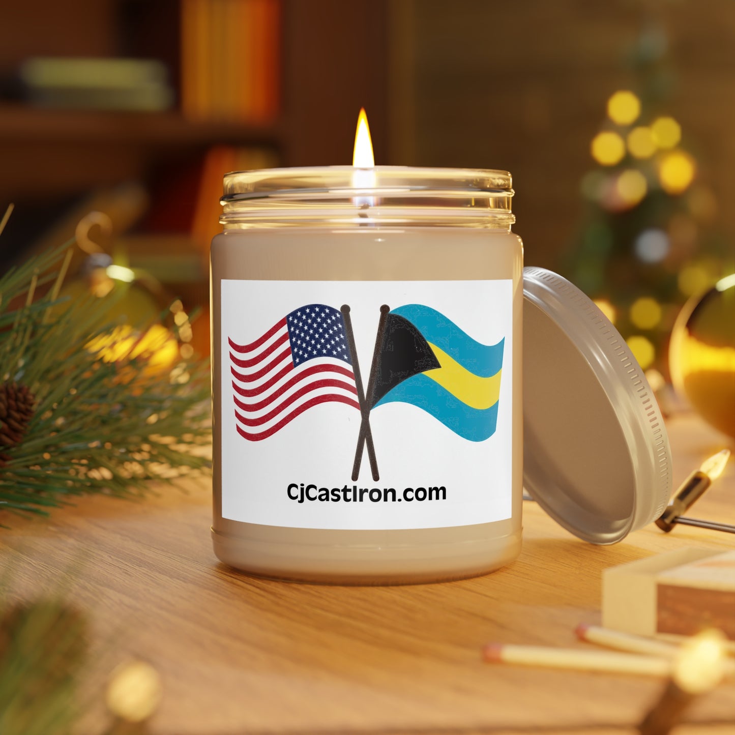 USA Bahamas Flag Scented Candle, 9oz