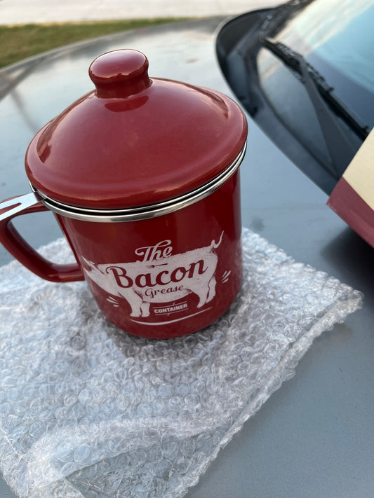 Bacon Grease Container With Strainer, 46OZ